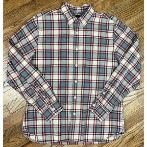 Todd Snyder Flannel Button Down Shirt Men's Size Large Red Plaid
